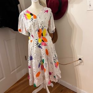 Vintage White Floral Dress